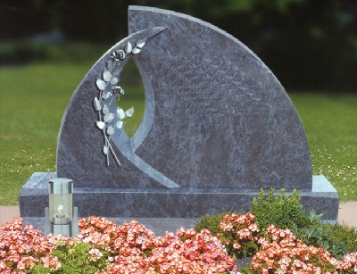 China Xingyan - Half Moon Arc Flower Ornament Stone Tomvstone Tombstone