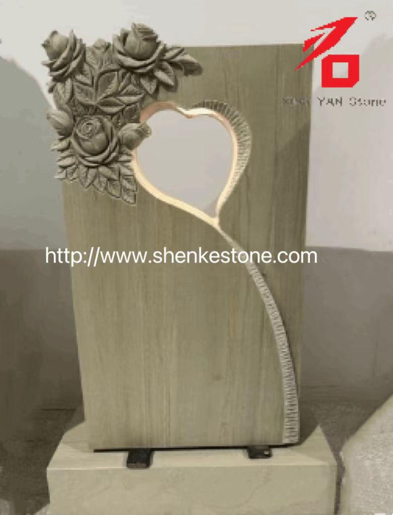 China Xingyan - Rose Harked Hollow Stone Carving Tombstone