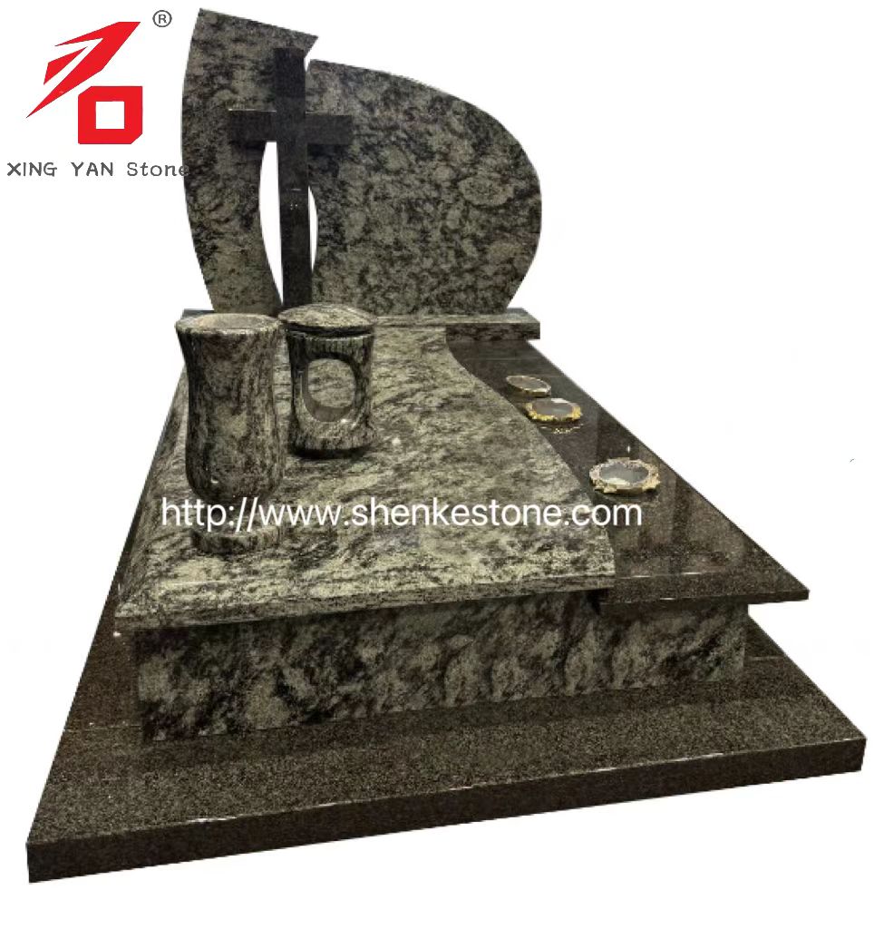 Κινέζικο μνημείο κηδείας Green Granite Green (με βάζο)