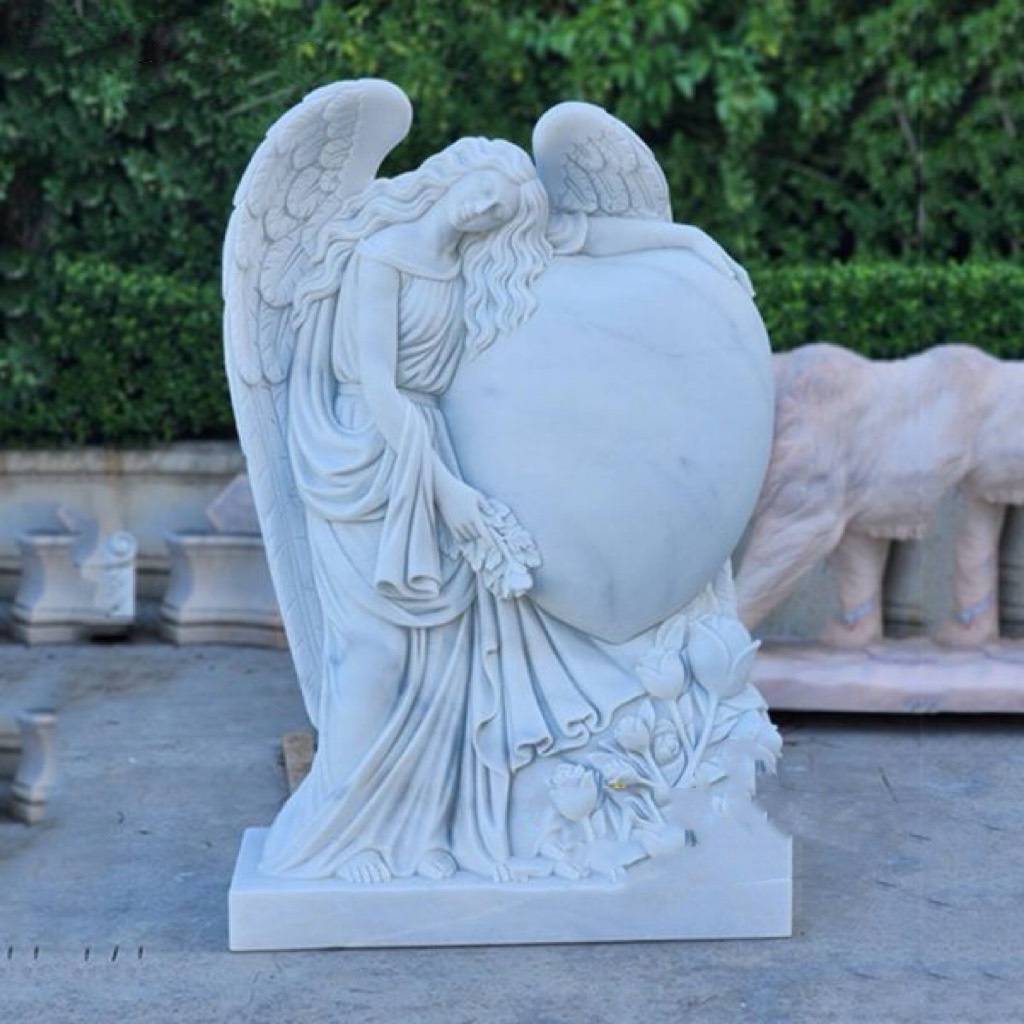Xingyan Marble Angel που αγκαλιάζει ένα πέτρινο γλυπτό από το Heart Memorial