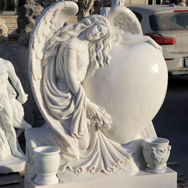 Xingyan White Marble Angel Heart-shaped censtone
